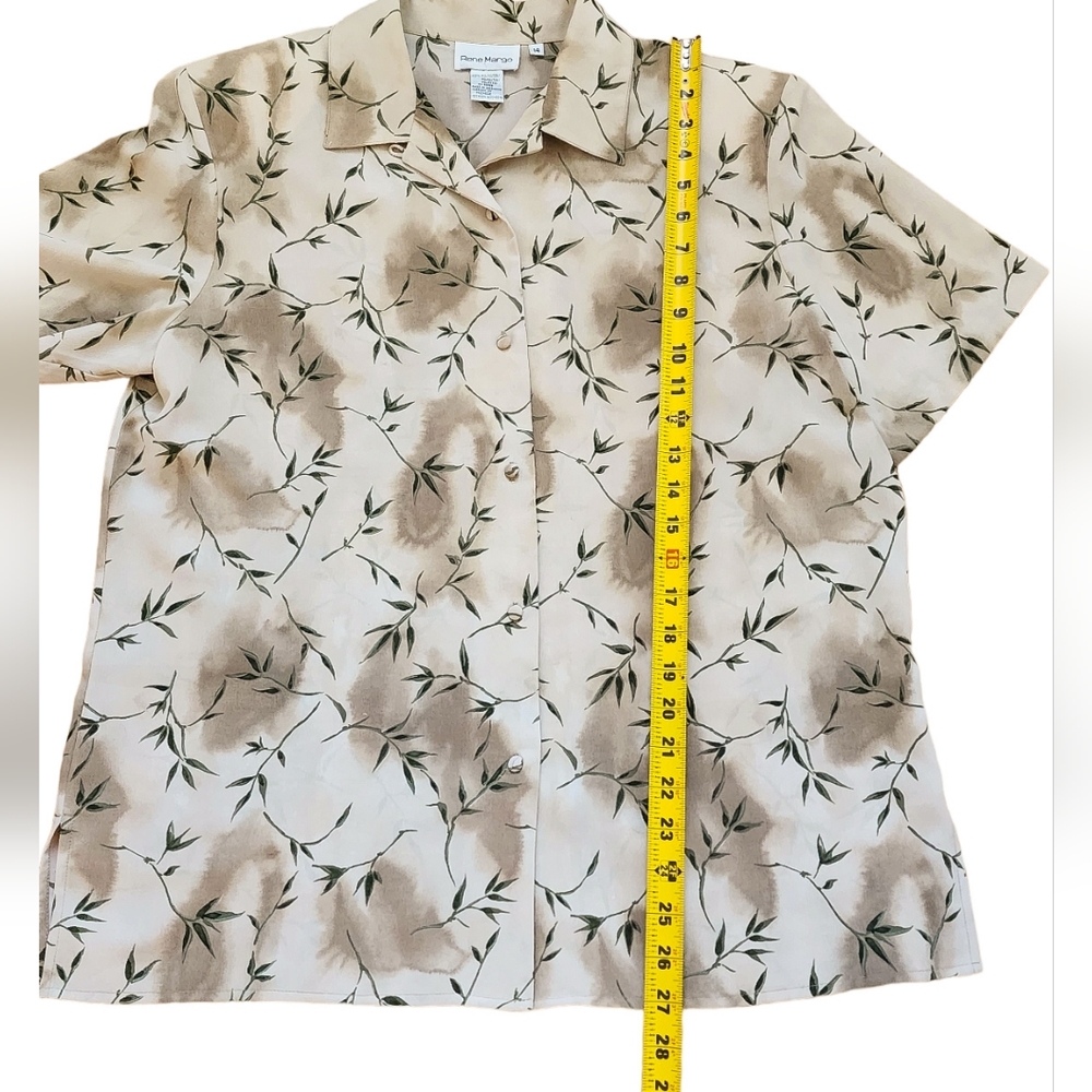 Vintage Rene Margo Collared Floral Vine Print Button Down Blouse - Picture 4 of 6